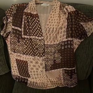 Large Calvin Klein patterned blouse
